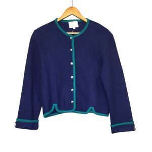 Vintage Tally-Ho Womens Wool Cardigan Jacket Size 10 Old Money Preppy